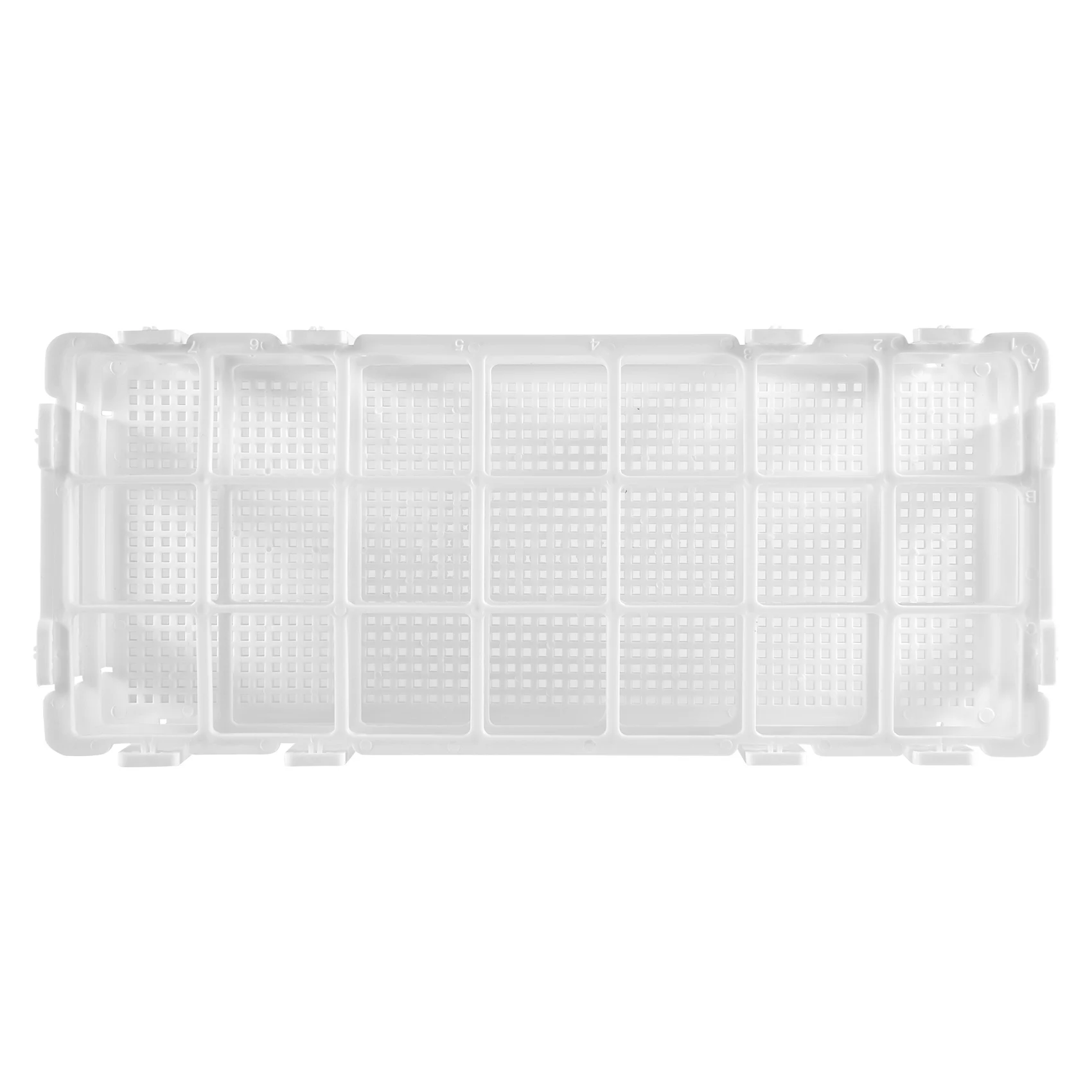 Estante de plástico para tubos de ensayo de 30mm, 21 pozos, blanco, desmontable (21 agujeros)