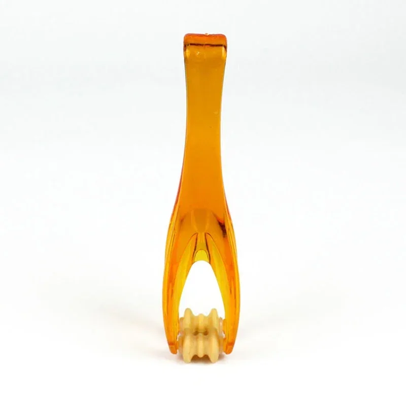 Clear Orange Double Rubber Roller Massage Joints Finger Massager Hand & Finger Massage Roller for Arthritis, Blood Circulation