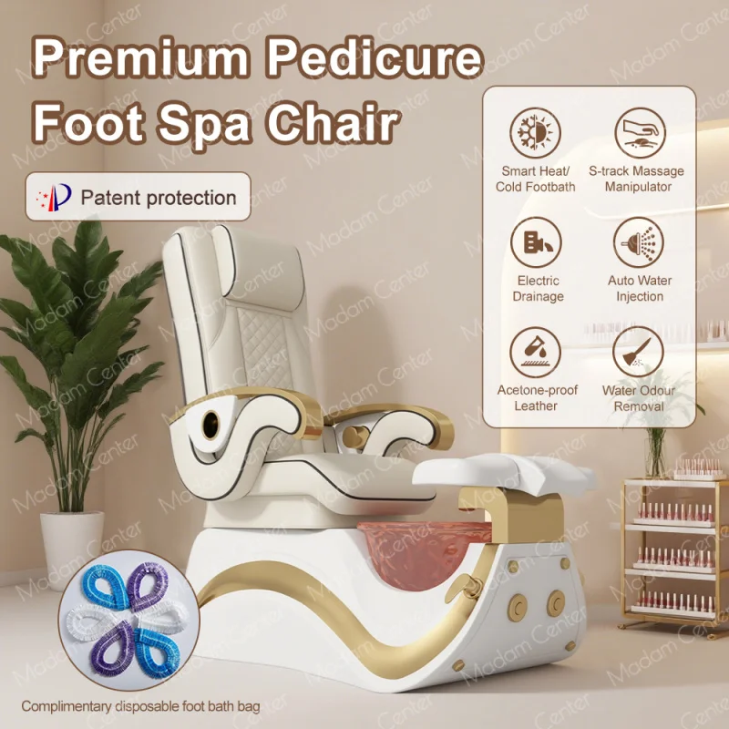 custom.Madamcenter Professional SPA Manicure Pedicure Supplies Pedicure Chair OEM Customizable Pedestal Plast