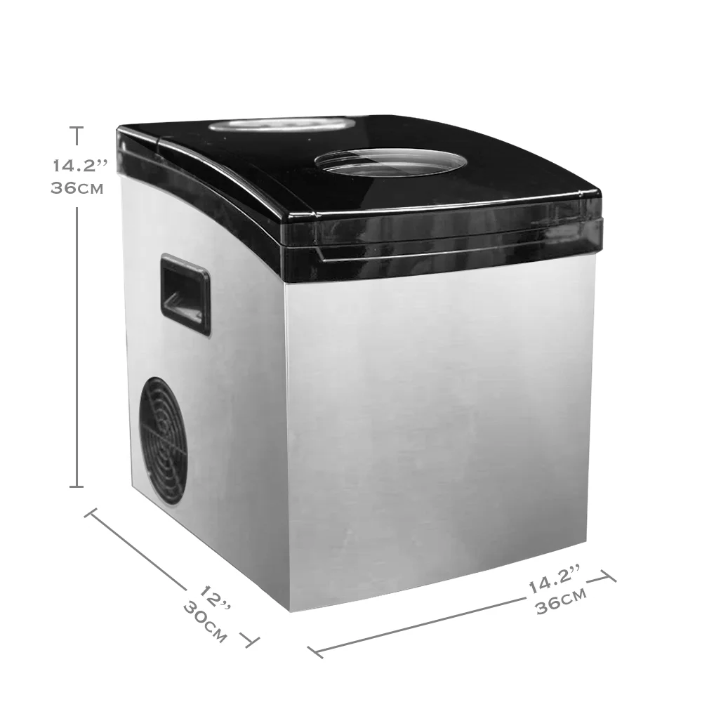 10-15 كجم المحمولة مربع مكعب آلة صنع الثلج التجارية مطعم بار المشروبات الباردة المنزلية الفولاذ المقاوم للصدأ مكعب صانع الثلج