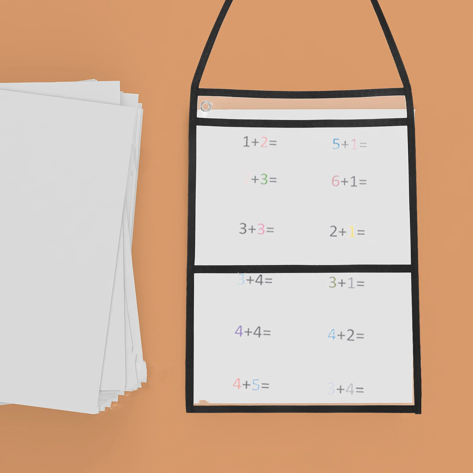 5 tasche trasparenti cancellabili a secco, portadocumenti trasparenti riutilizzabili, manico portatile per la archiviazione di documenti per ufficio in classe