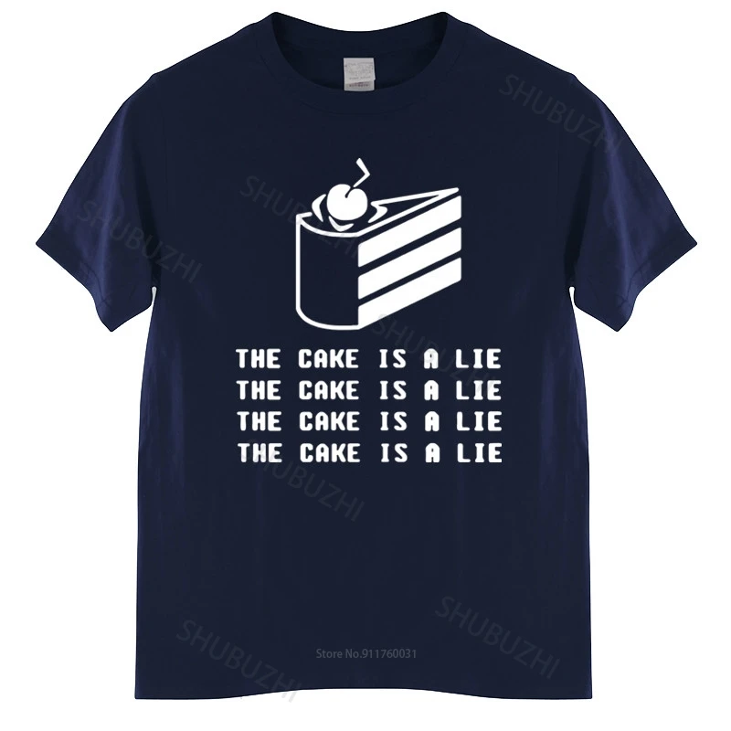 Mens luxury cotton T shirt Portal 2 T Shirt Men game men\'s short sleeve The Cake Is A Lie T-shirt Loose tops for him teeshirt