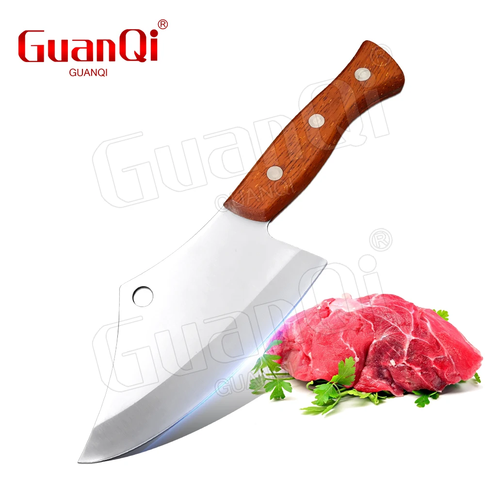 Kitchen Knife 5cr15 Stainless Steel Slicing Butcher Knife Fish Vegetable Meat Chopping Cleaver Wooden Handle Chinese Chef Knife