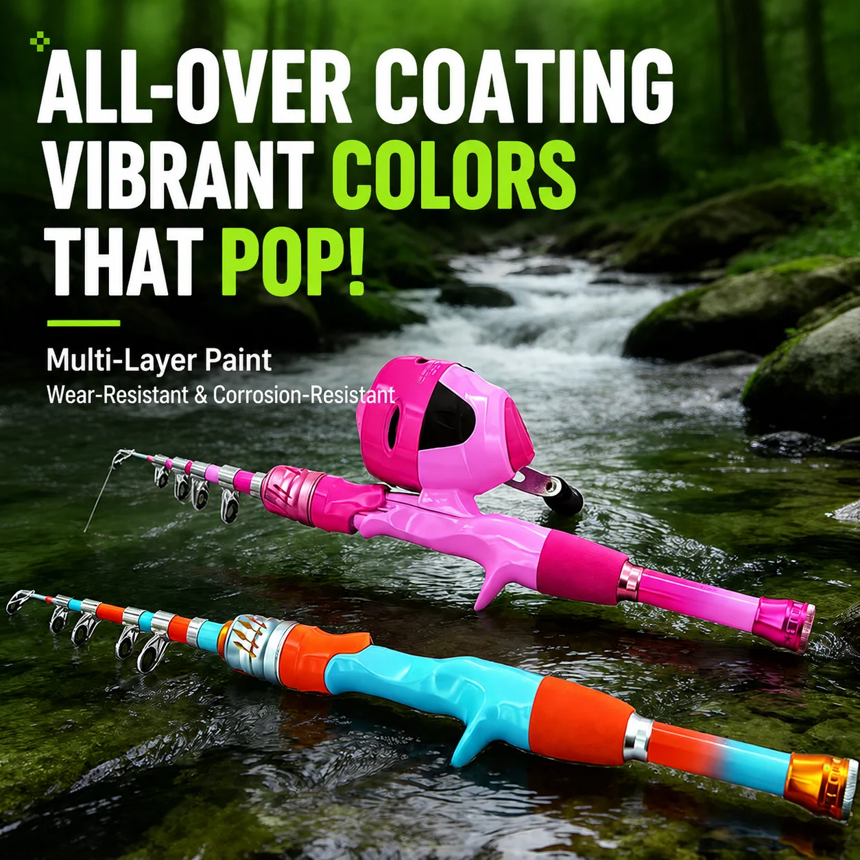 Beginner Telescopic Fishing Rod Combo with No-Tangle Spinning Reel, Portable Fishing Pole Set for Kids and Adults, Easy-to-Use L view 5