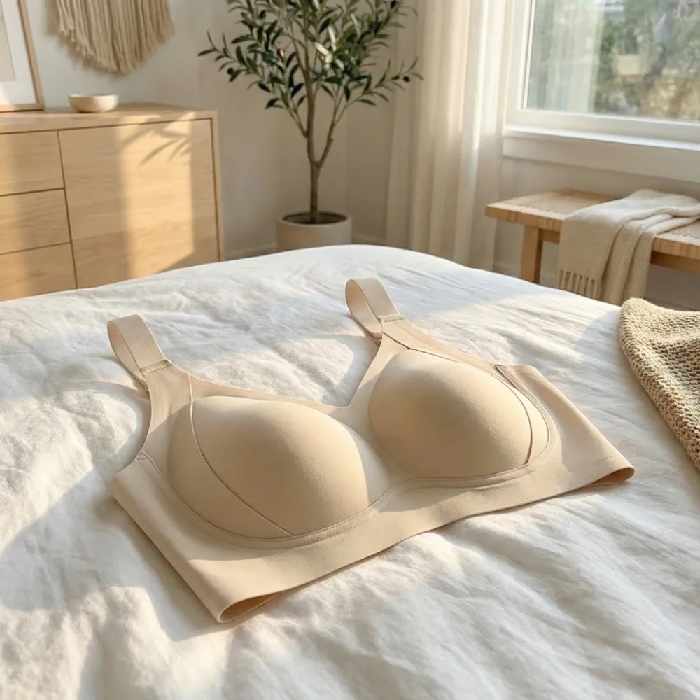 

Soft Adjustable Traceless Wireless V Bra Gathered Breasts Shockproof Seamless Bras Anti-sagging Lingerie Push Up Underwear Daily