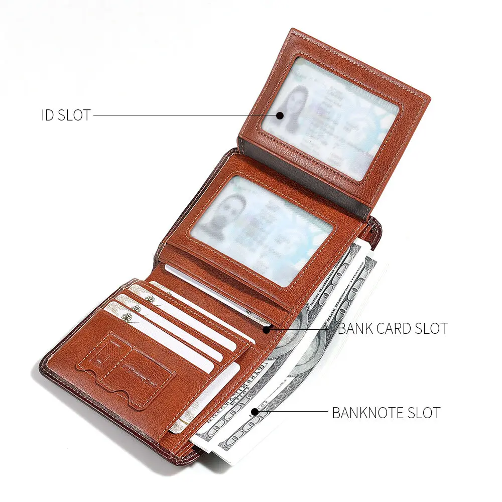 【Genuine Cow Leather】CHANPINCL Brand Hot Sale Men's Wallet Luxury Short Tri-Fold First Layer Cowhide Purse Business Fashion