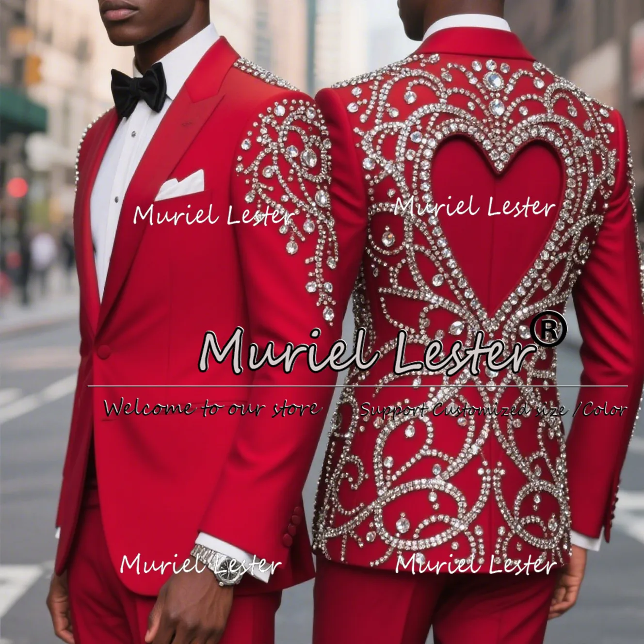 Luxury Beaded Stones Tuxedos Suits For Wedding 2 Pieces Sets Costume Homme Unique Design Groom Party Tuxedos Blazer Outfits 2026