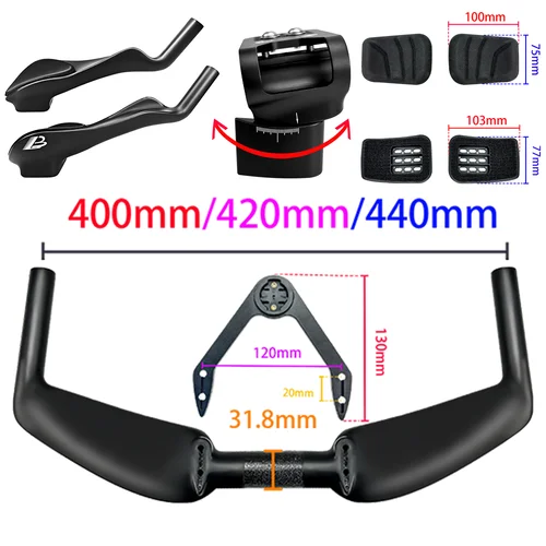 Bicicleta de fibra de carbono BALUGOE, manillar TT, manillares de carreras de larga distancia, accesorios para bicicleta, ángulo ajustable mate, novedad de 2025