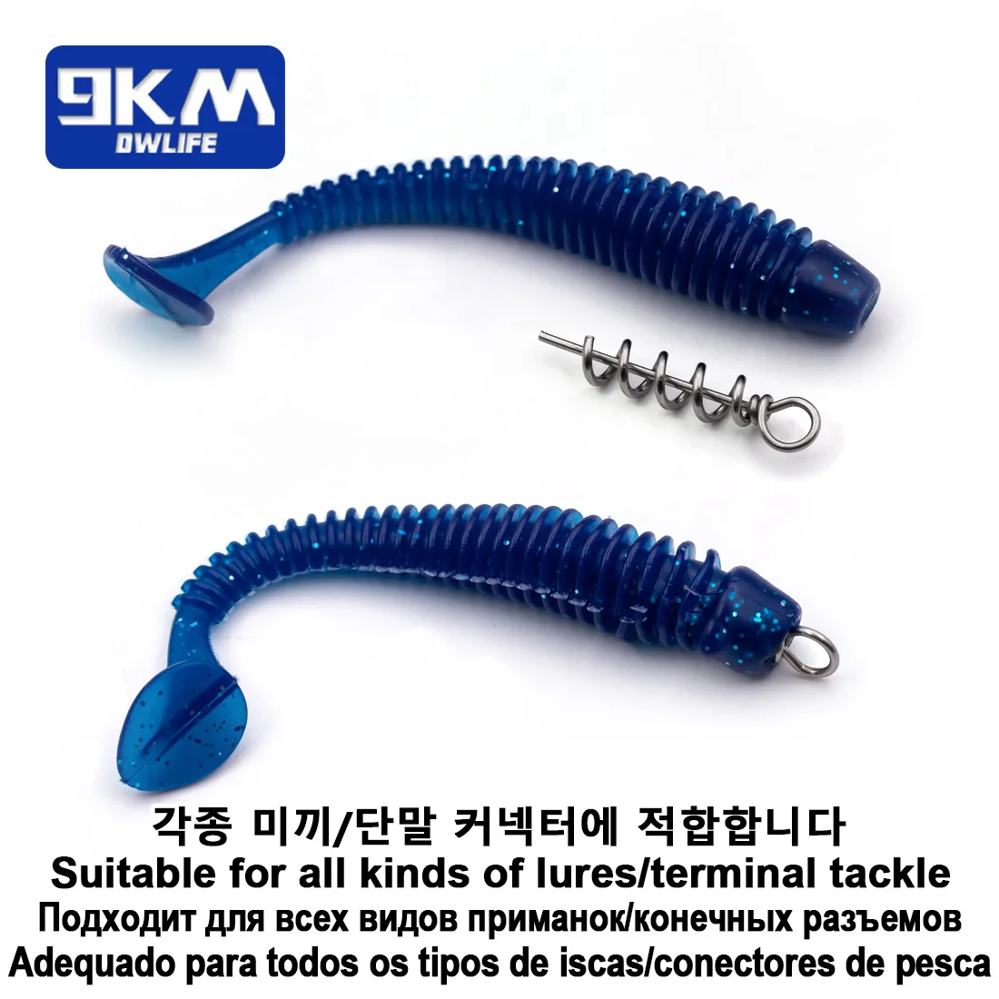 9KM 50Pcs Angeln Weicher Köder Frühling Twist Lock Schraube Angeln Zentrum Schraube Angeln Centerpin für Süßwasser und Salzwasser – Detail 2