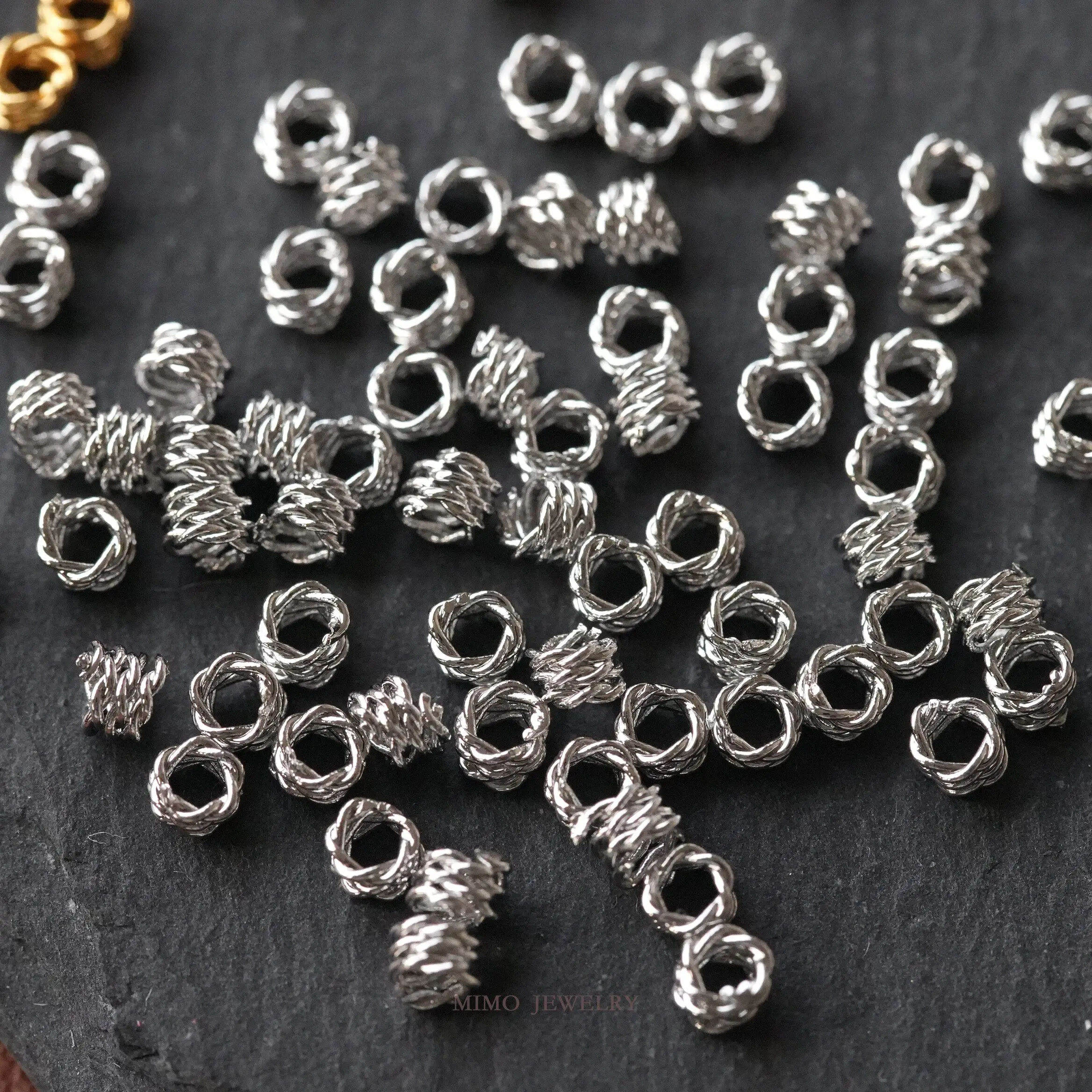 

Brass Gold Plated Twist circle stacking music Spacer Beads Loose Beads for Jewelry Making DIY Bracelet Necklace Accessories