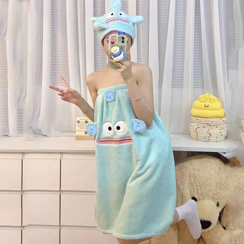 Sanrio-gorro de ducha azul de pez payaso lindo, Toalla de baño, accesorios de baño para el hogar