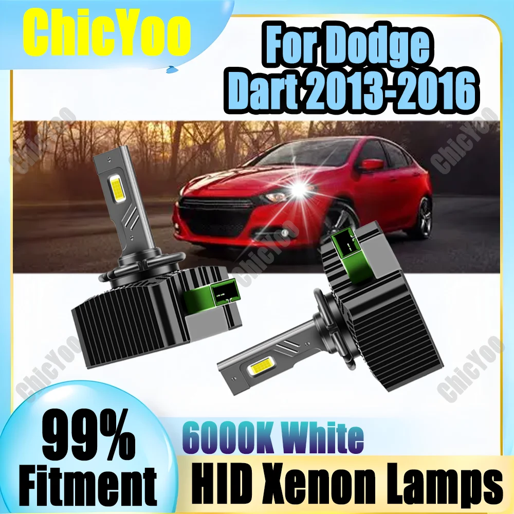 

2PCS LED Car Headlights Xenon Headlamps 6000K White HID Xenon Lights 120W 30000LM High Power For Dodge Dart 2013 2014 2015 2016