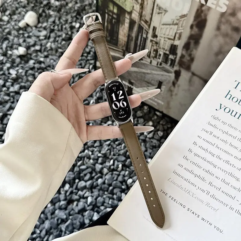 

Vintage Leather Strap for Xiaomi Mi Band 10/9/8 Bracelet Soft Genuine Leather Slim Band for Mi Band 9 8Pro SmartWatch Wristband