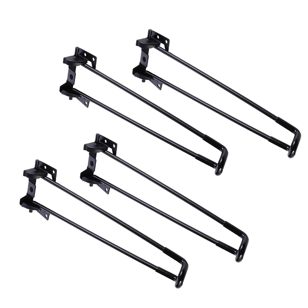 

4pcs Iron Table Legs Folding Square Desk Replacement Black Computer Office Furniture Supply Thickened Stable Easy Install Bed