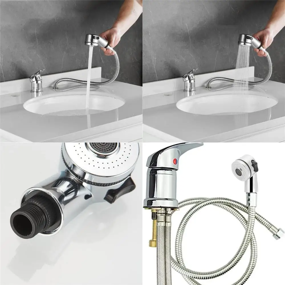 

Chrome-Plated Hair Wash Station with Basin, Faucet, and Spray Head