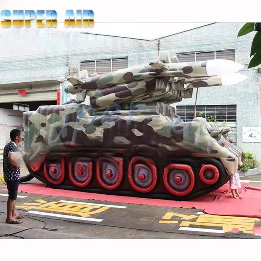 Model of extra large inflatable missiles inflatable tank model for decoration