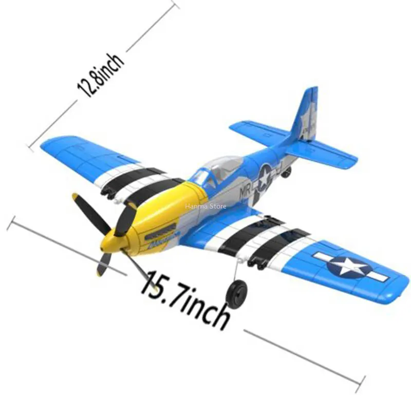 P51D RC เครื่องบิน2.4G 4CH 6แกน EPP 400มม. P51D Mustang RTF เครื่องบิน One-Key aerobatic RC GLIDER เครื่องบินของเล่นของขวัญ