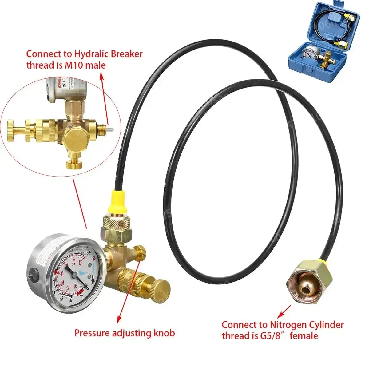 

Nitrogen Gas Charging Kit Device for furukawa Hydraulic Breaker Hammer Pressure Gauge Hydraulic Breaker Hammer Device