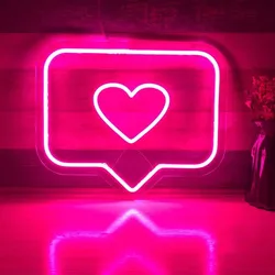 LED Neon Sign Like Ins Heart USB Neon Light for Wall Bedroom Home Photo Studio Decoration Neon Gift Lamp
