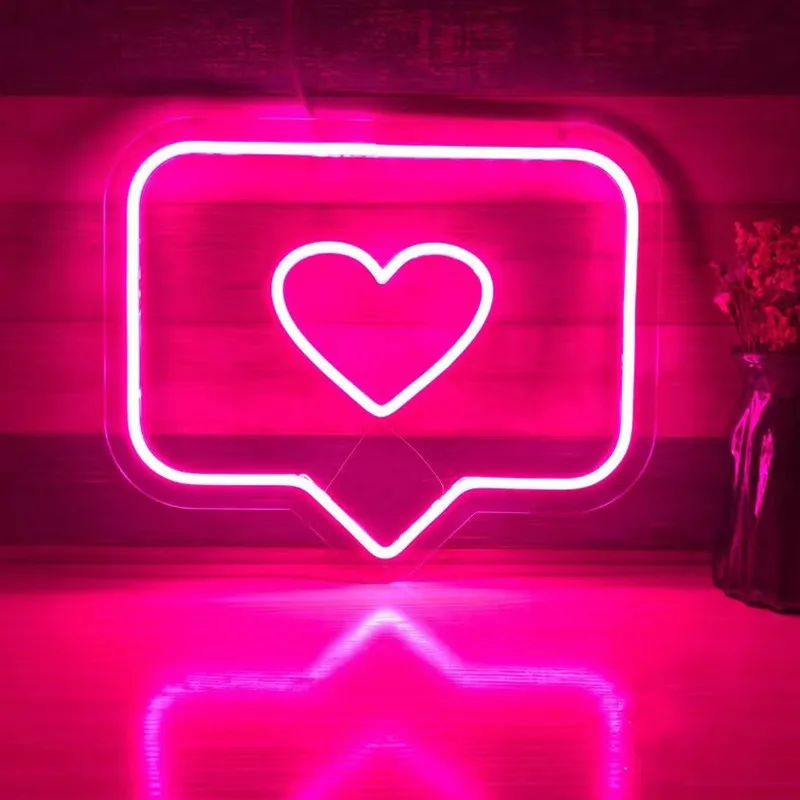 LED Neon Sign Like Ins Heart USB Neon Light for Wall Bedroom Home Photo Studio Decoration Neon Gift Lamp