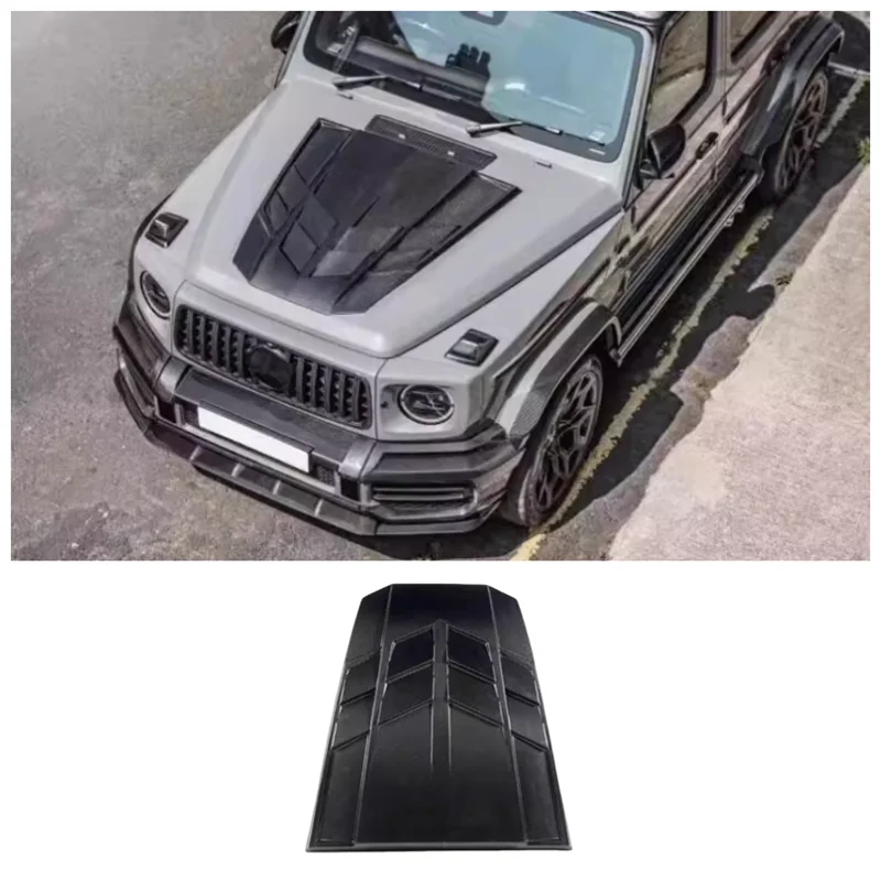 For W464 Mercedes-Benz G-Class G350 G500 G63 2019-2023 High Quality Dry Carbon Fiber Engine Hood Bonnet Vent Cover Accessories