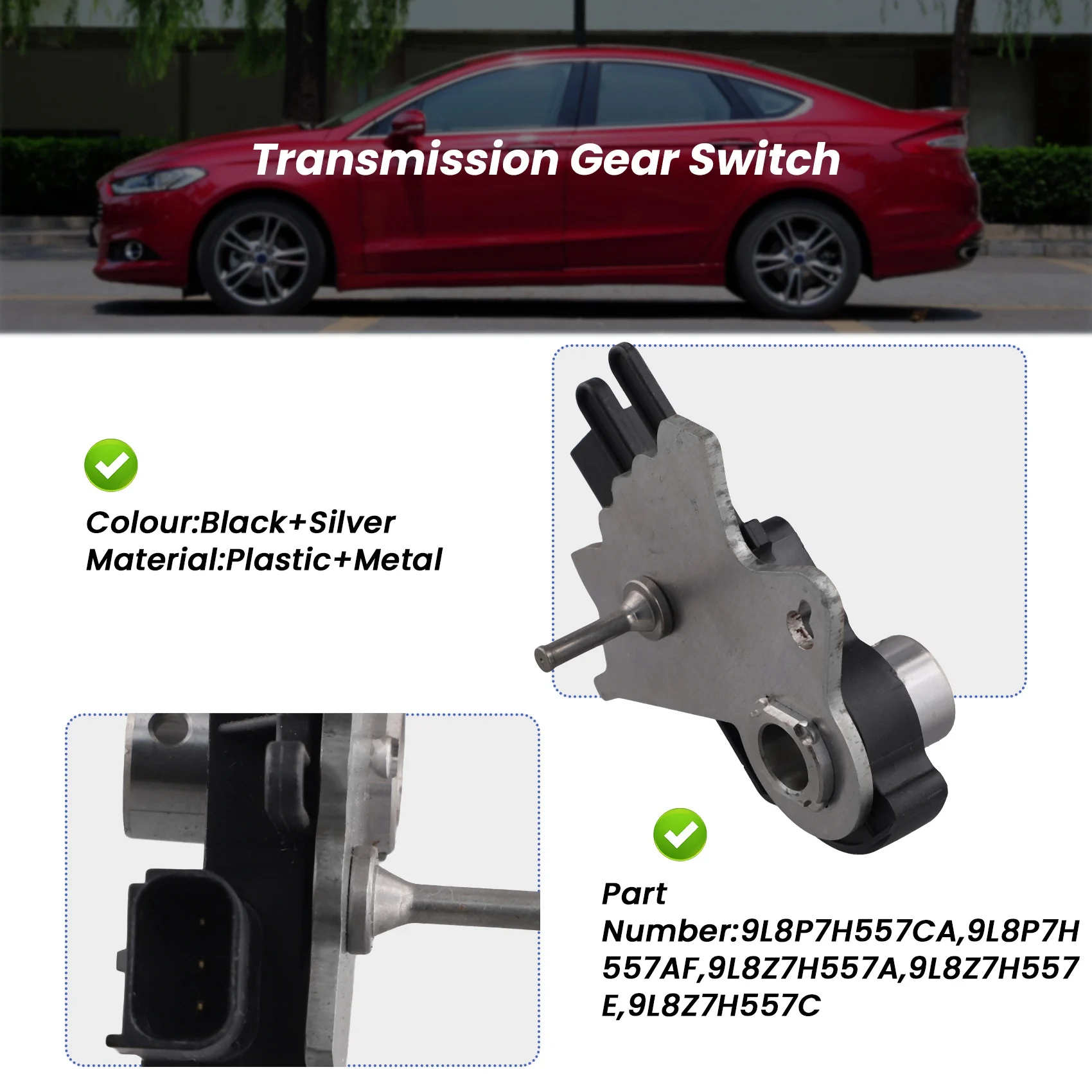 Transmission Gear Position Switch For Ford Focus Escort Kuga Ecosport Mondeo Edge 9L8P7H557AF 9L8P7H557CA 9L8Z7H557A-ABQF