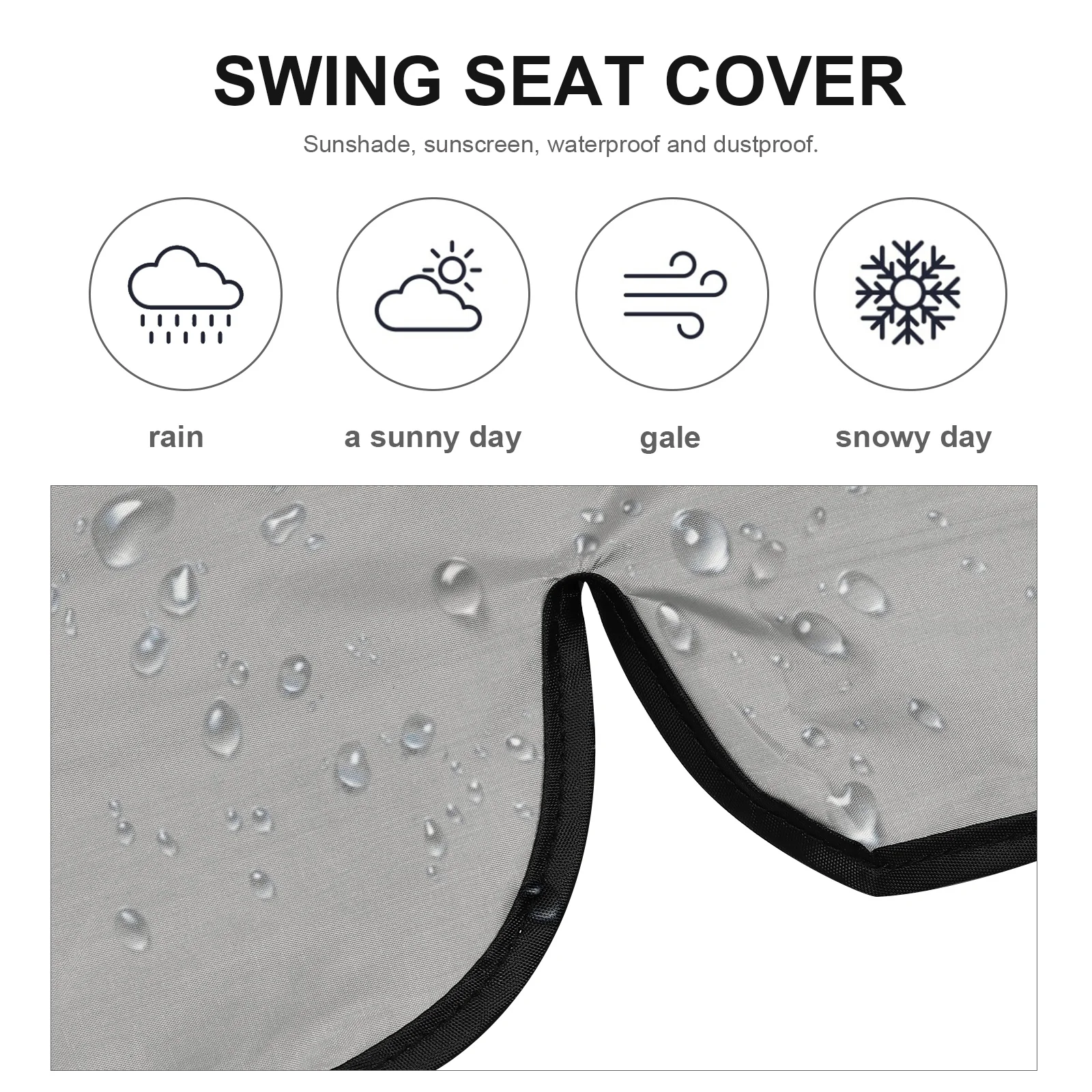

1Pcs Swing Seat Cover Weatherproof Thick Waterproof Strong Uv Resistant Protective Cover for Outdoor Garden Patio