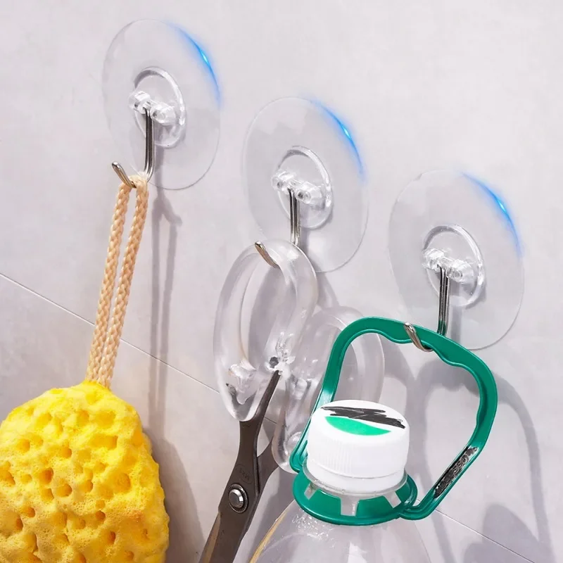 Round Transparent Wall Hooks Strong Self Adhesive Door Wall Hangers Hook Home Storage Hooks Heavy Load Hook Multi-Purpose Racks