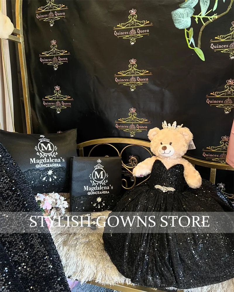 Black Sweetheart Special Link For Personalized Quinceanera Teddy Bear Dress Exquisite Beaded Robe De Bal Customized