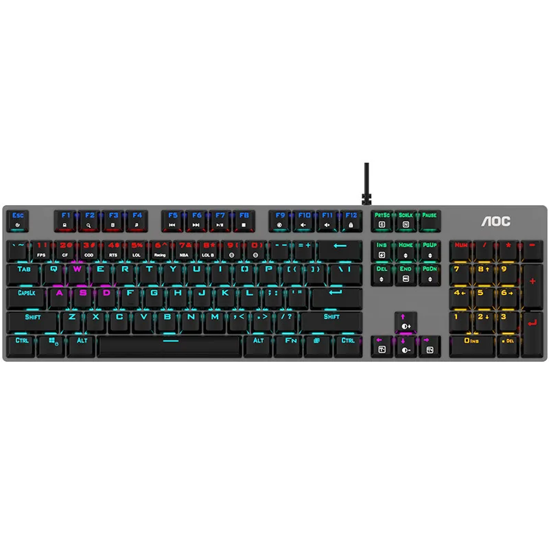 GK410 USB Wired Gaming Mechanical Keyboard Rgb Light Computer E-sports Ergonomics Multimedia Mechanical Keyboard