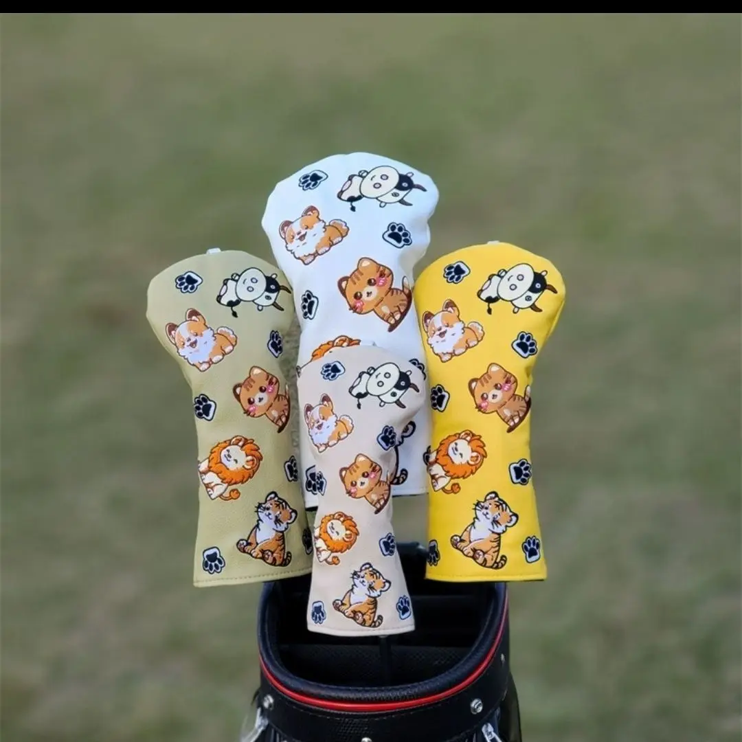 

Чехлы для клюшек для гольфа (драйвер и паттер) - забавные дизайны с животными, универсальный защитный набор чехлов для клюшек