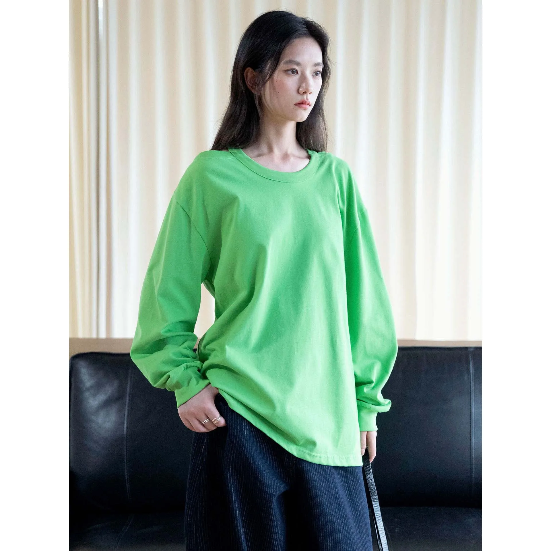 FANAN Women Long Sleeve T‑Shirt Off Shoulder Halter Back Cutout Loose Oversized Casual Streetwear Ladies Top Autumn New