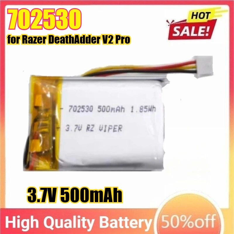

3.7V 500mAh 702530 Replacement Mouse Battery for Razer DeathAdder V2 Pro RZ01-03350