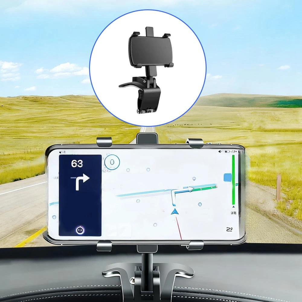 Suporte do telefone do carro berço ajustável 180 graus de rotação suporte de montagem para painel espelho retrovisor viseira de sol para 3-7 Polegada 