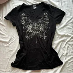 90s Clothing Butterfly Graphic T-shirts Women's Slim V-neck Crop Top Goth Grunge Girl emo Sexy Tees Harajuku Retro Female Tshirt