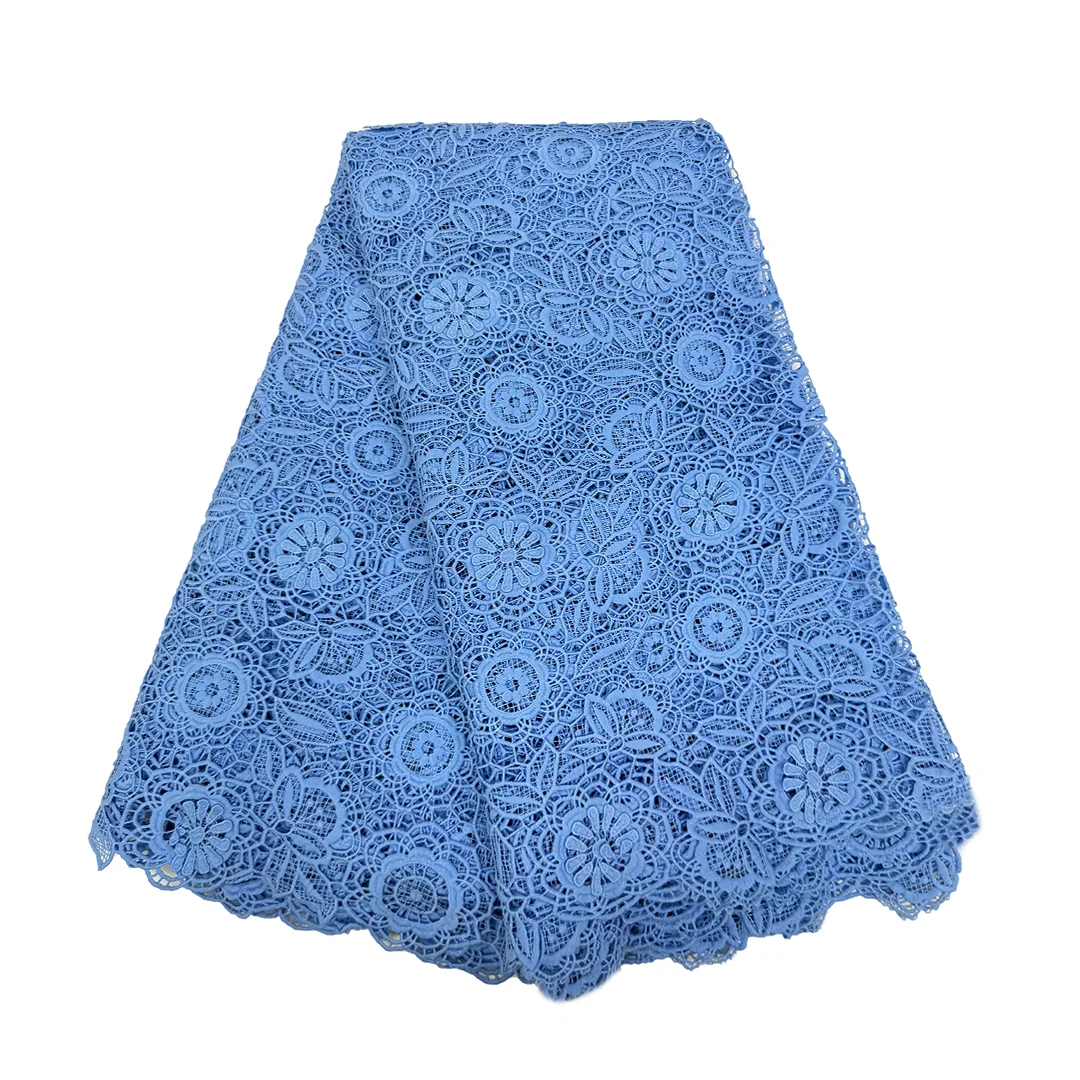 

New Fashion Nigerian Guipure Cord Lace Fabric Women Wedding Dress Sew Elegant High Quality African Milk Silk Cord Lace Fabric