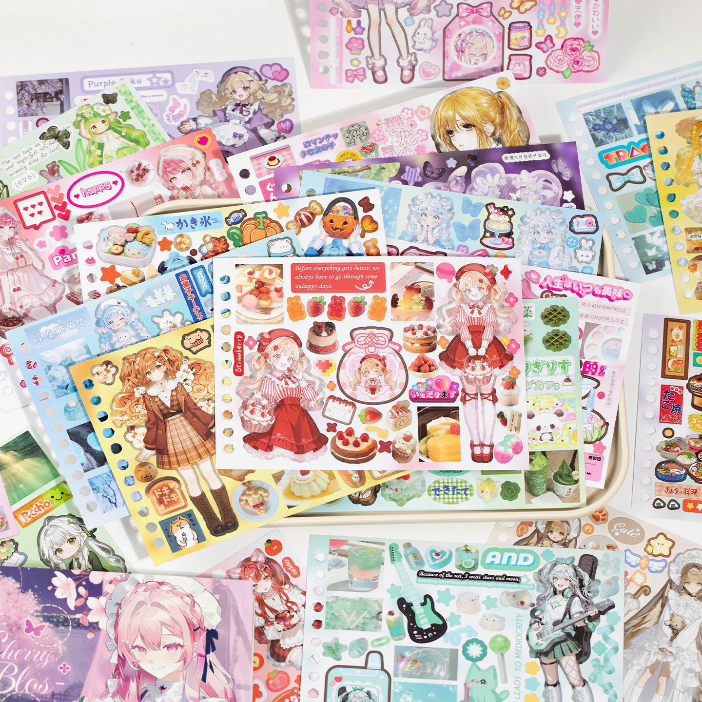 

MINKYS 20 Sheets Vintage Japanese Style Character Stickers Retro Scene Decor Collage Material for Journal Scrapbook DIY