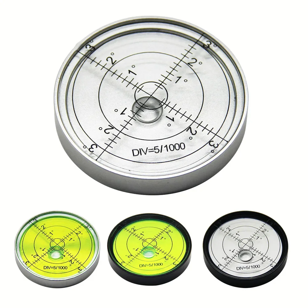 1pc Metal Horizontal Bubble LevelLevel Bubble High Precision Bulls Eye Level Bubble Round Level Meauring Instrument Tool