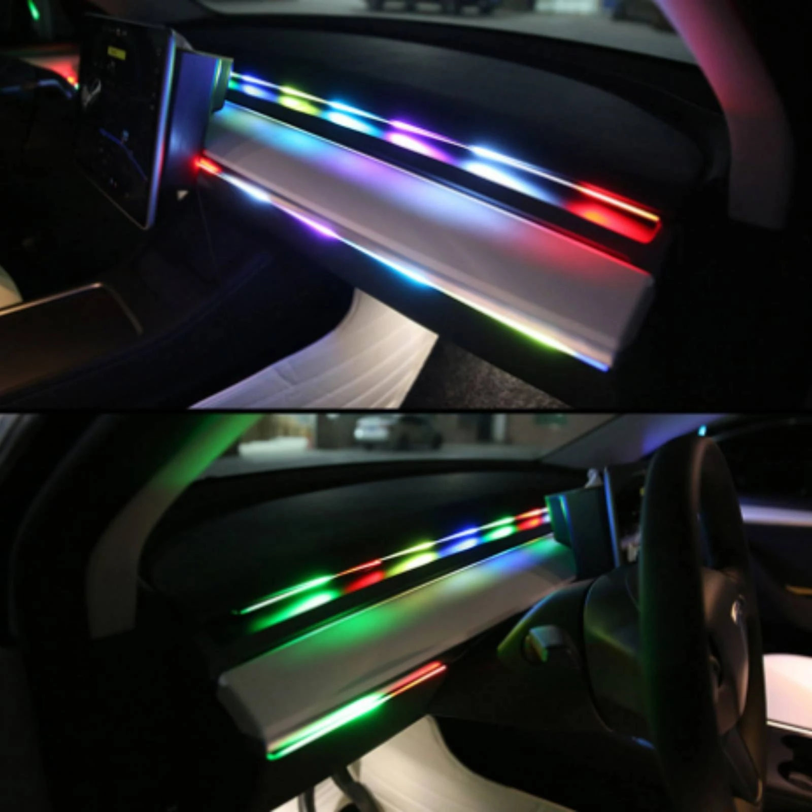 Interior Car LED Strip Lights USB Powered Car Interior Light Kit Ambient Light Kit with Handheld Controller Smart Controller