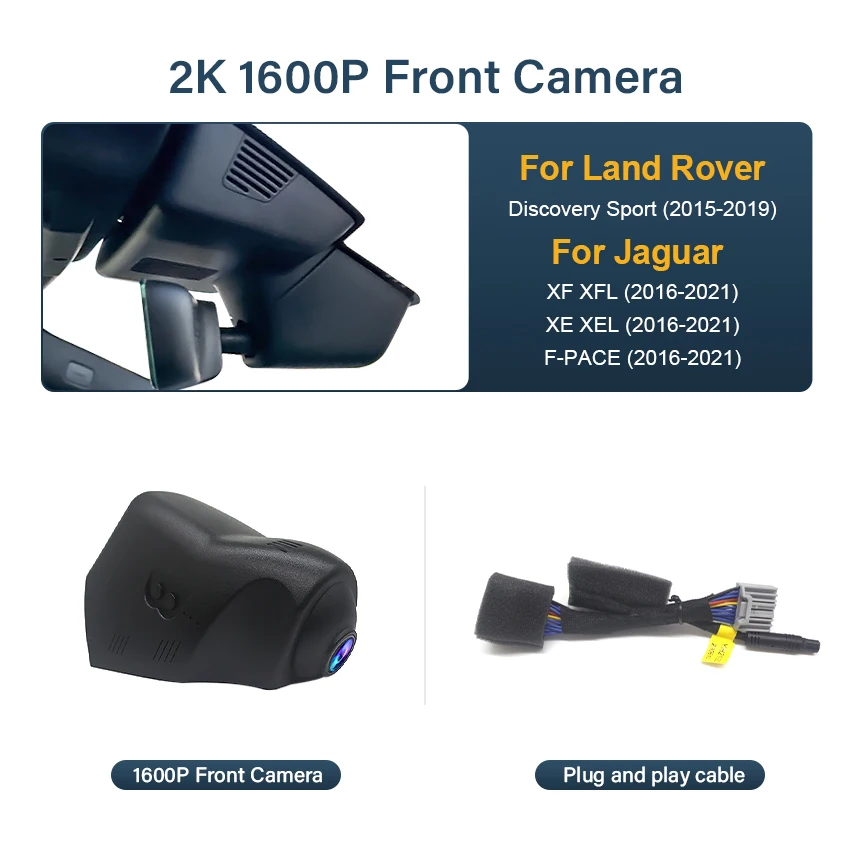 4K Dash Cam for Land Rover Discovery Sport 2015-2019, For Jaguar