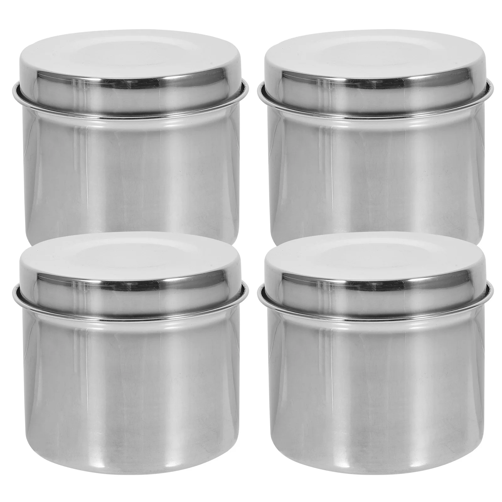 

4Pcs Stainless Steel Food Storage Containers Food Sample Boxes Airtight Spillproof for School Canteen Kitchen Storage
