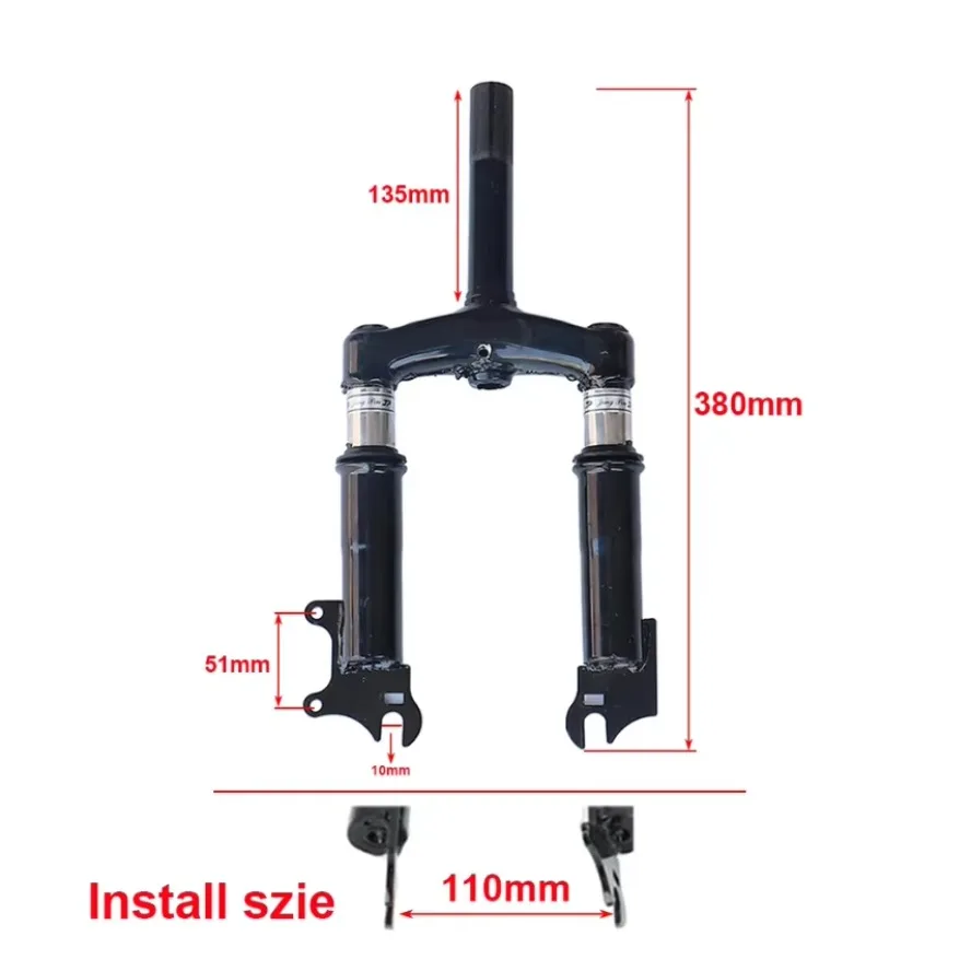 1Pc 10 inch Front Suspension Fork For Brake Disc Alloy Steel Holder Motorcycle Bicycle Electric Scooter Front Tube Shock