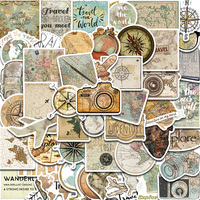 50PCS Travel The Map Sticker Home Decorated Notebook Y2K Fashion Waterproof PVC Scrapbook Coffee Laptop Luggage Decal Sticker