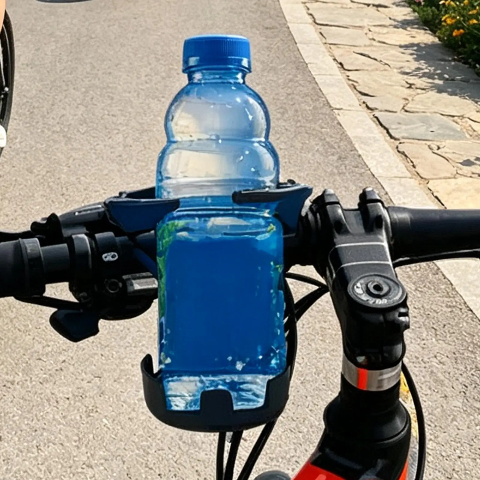 Foldable Bike Water Bottle Holder Handlebar Drink Cup Mount Anti-Drop Rotating Water Bottle Clamp for Adults Scooter Stroller
