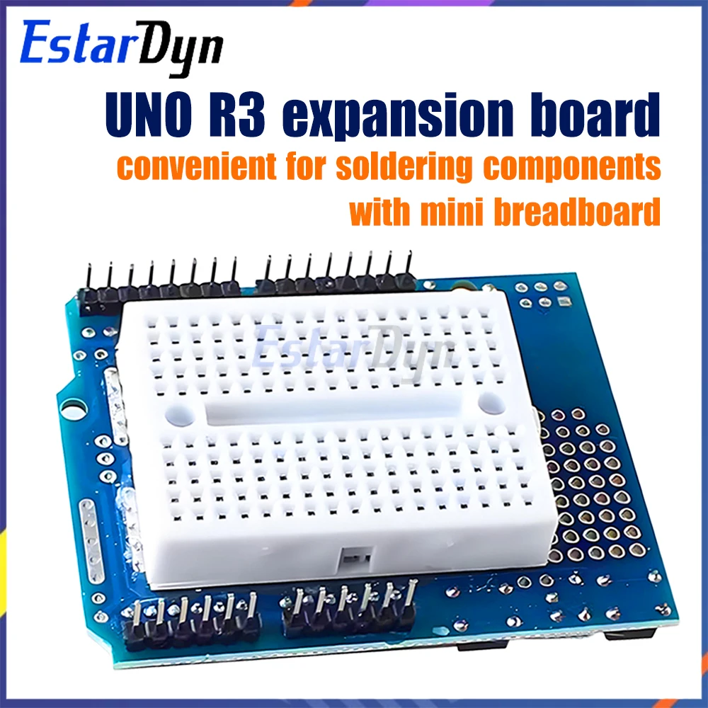 Placa de Expansión UNO Proto Shield con Mini Breadboard SYB-170, Compatible con UNO R3, Placa de Prototipos DIY