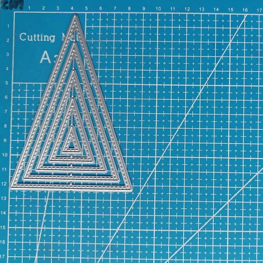 Lucky Goddess Metal Cutting Dies Stitched Tall Triangle Diy Scrapbooking Photo Album Decorative Embossing Paper Card Crafts