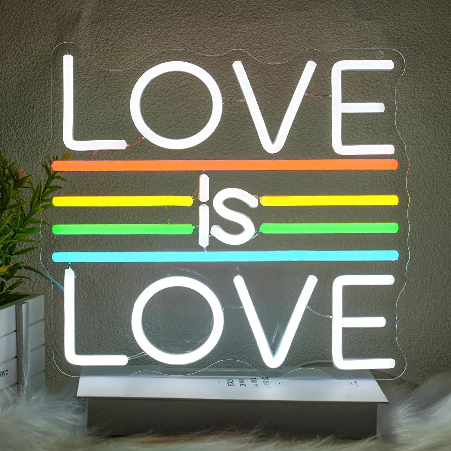 

Love Is Love Neon Sign Pride Rainbow USB Dimmable LED Neon Lights for Bedroom Wedding Engagement Anniversary Bar Decoration Gift