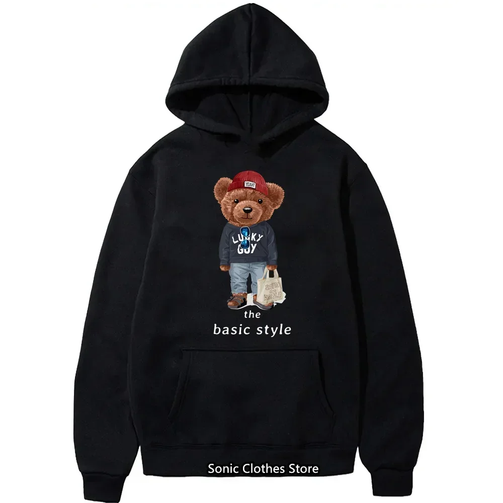 Basic Style Bear Hoodie Men Tracksuit Autumn Boys Hoodie Sweatshirts Women Clothing Long Sleeve Hoodies Street Hooded