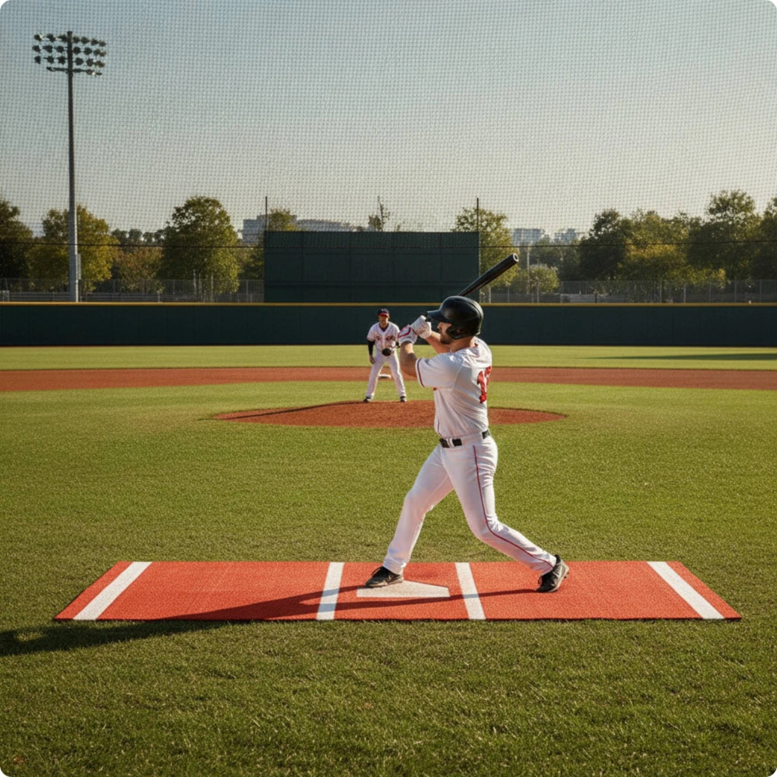 Baseball Mat with Base Plate Portable Baseball Base Practice Mat Sturdy Safe for Softball Players, Backyard, Training Facility