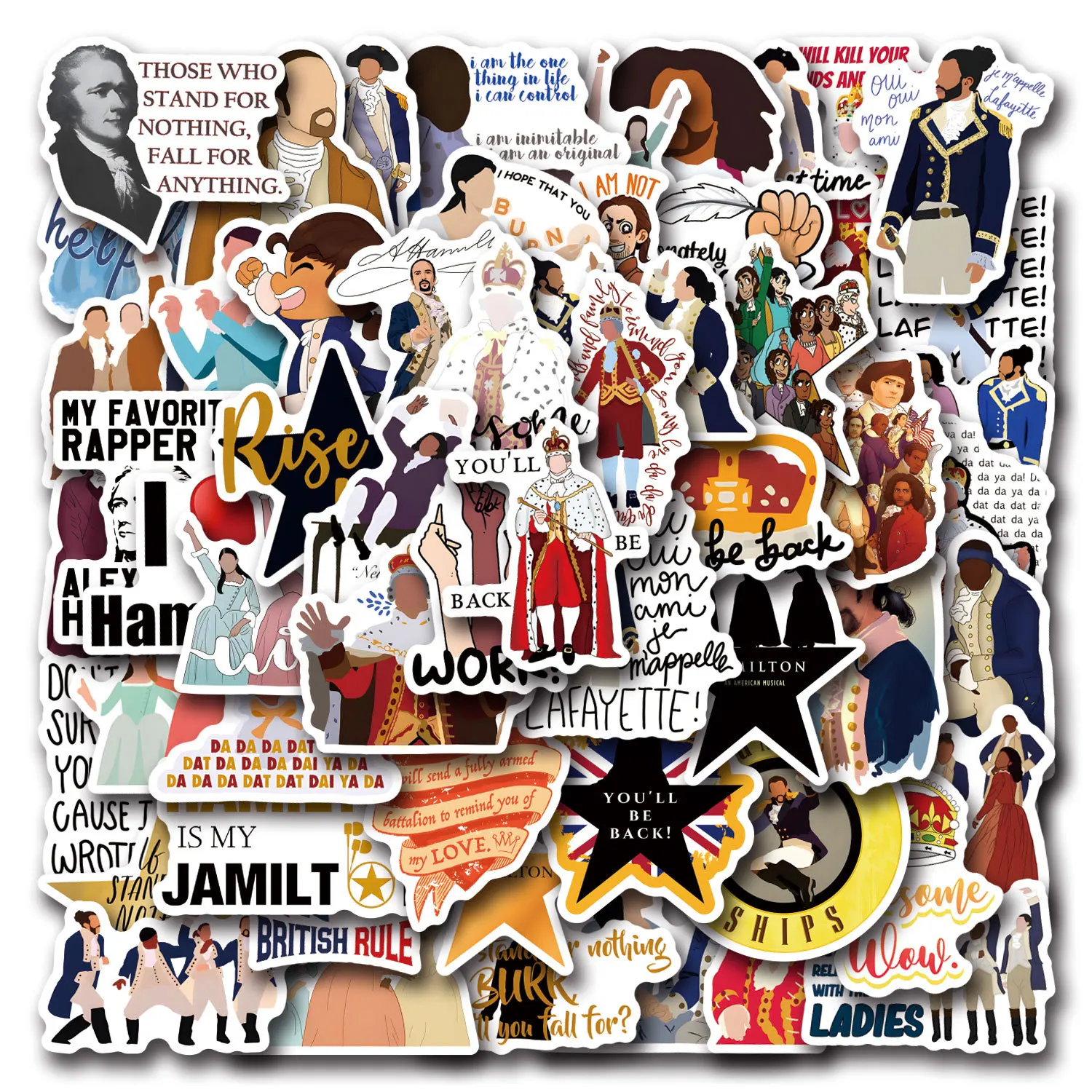 10/30/55PCS Musical Hamilton Stickers Decals For Notebook Phone Fridge Guitar Suitcase Bike DIY Decoration Funny Graffiti Toys